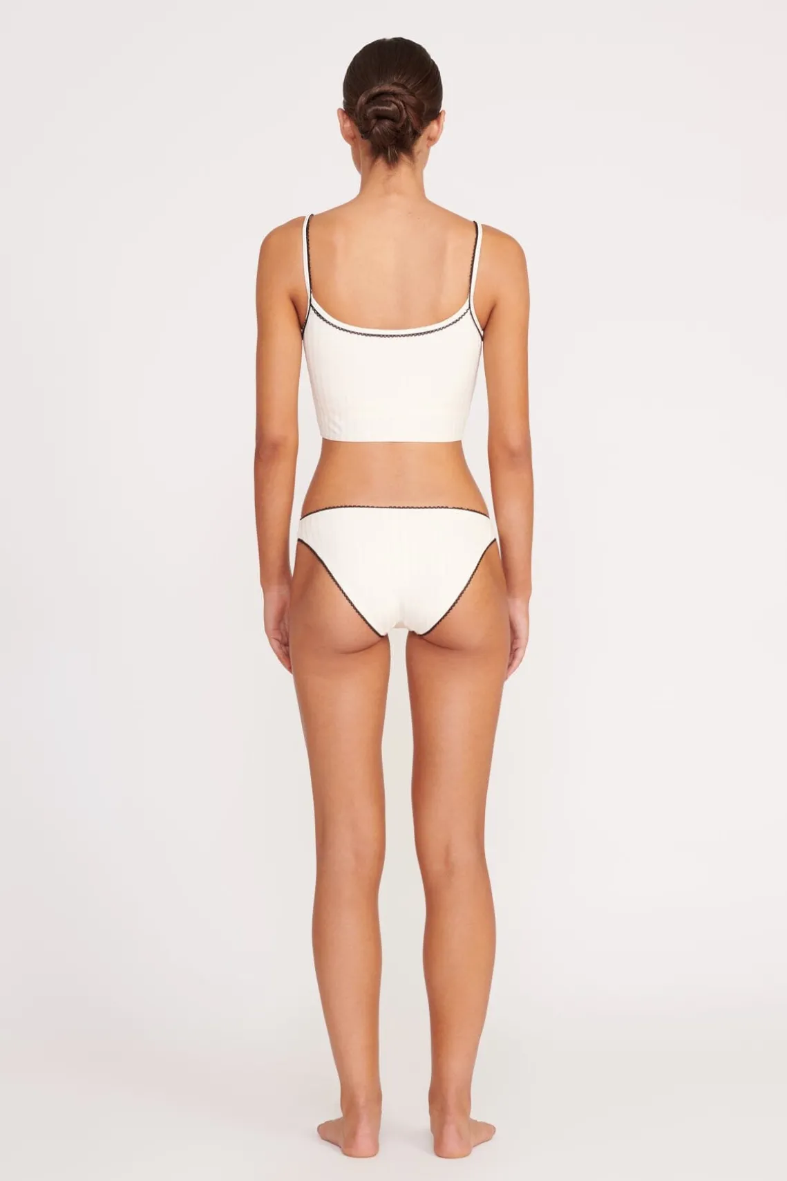 ABBY SWIM TOP IVORY BLACK