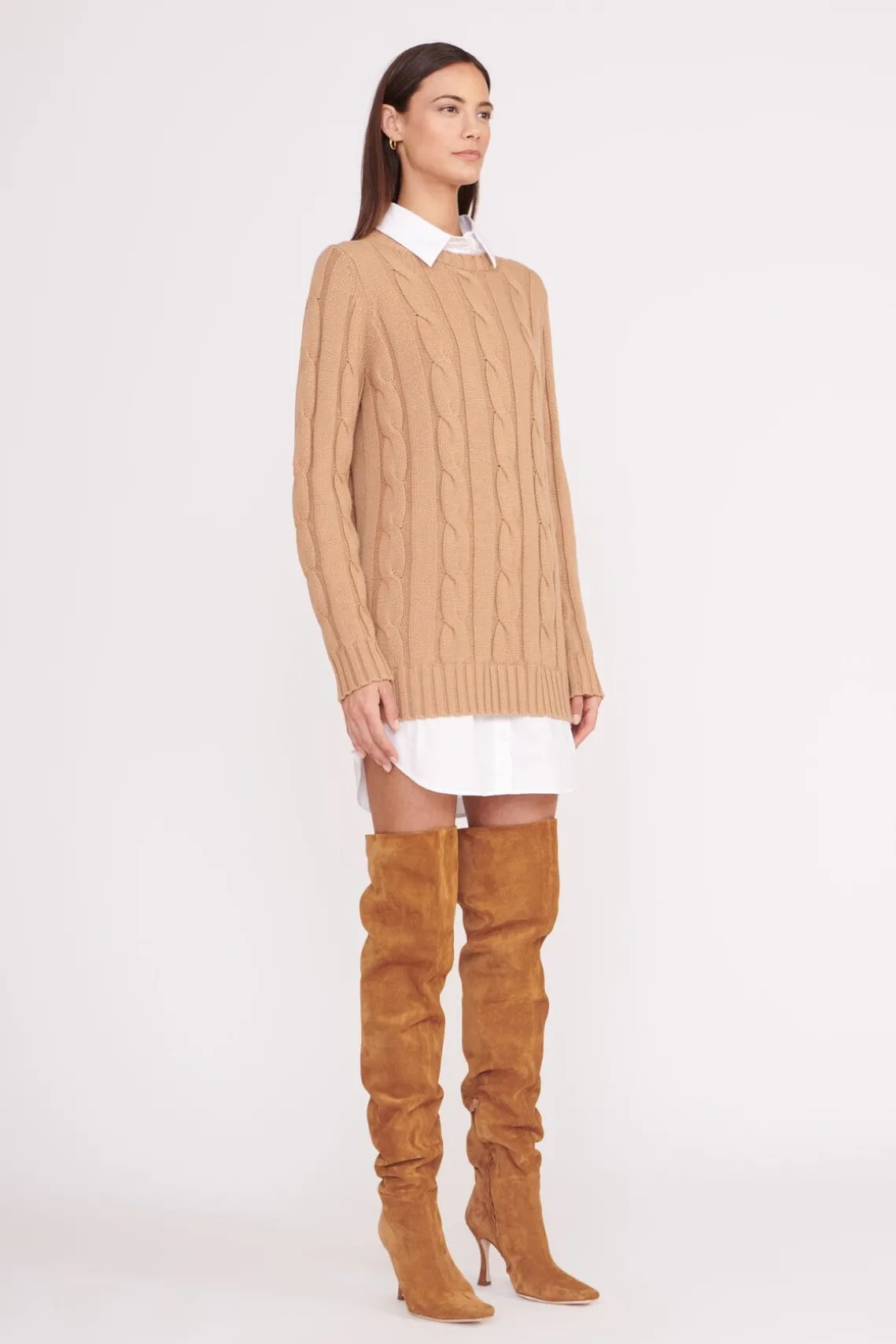 ALDRIN DRESS CAMEL WHITE