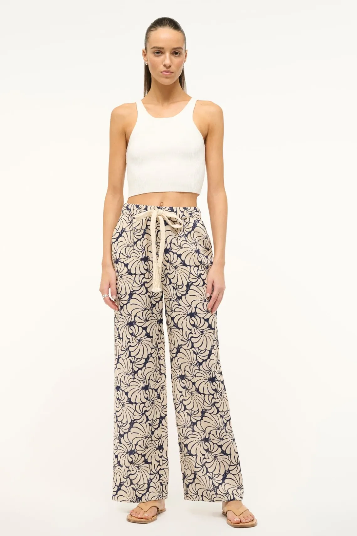 ALIZE PANT NAVY SCALLOP BLOCK PRINT