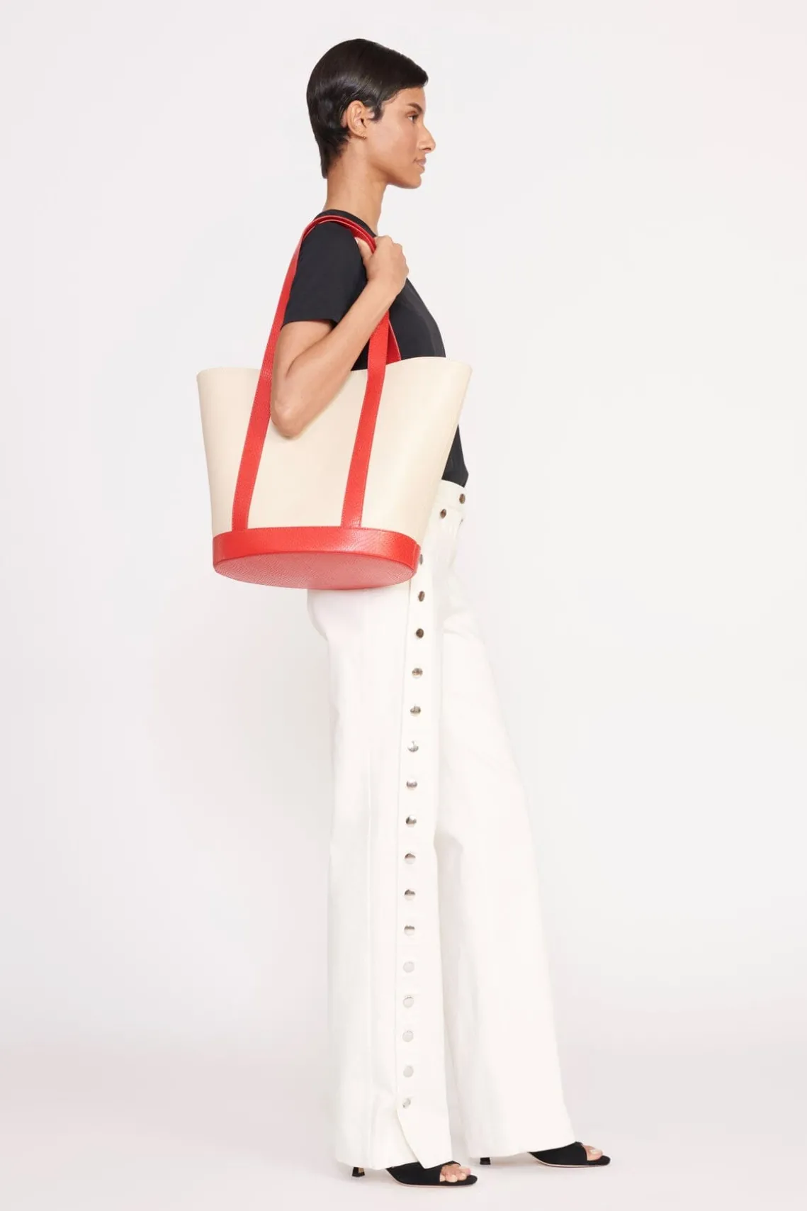 ALLORA TOTE CREAM RED ROSE