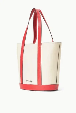 ALLORA TOTE CREAM RED ROSE
