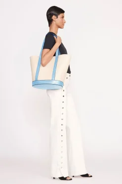 ALLORA TOTE  CREAM STAUD BLUE