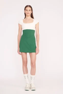 BACKSPIN DRESS COURT GREEN IVORY