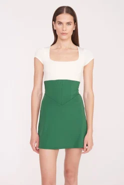 BACKSPIN DRESS COURT GREEN IVORY