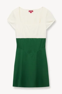 BACKSPIN DRESS COURT GREEN IVORY