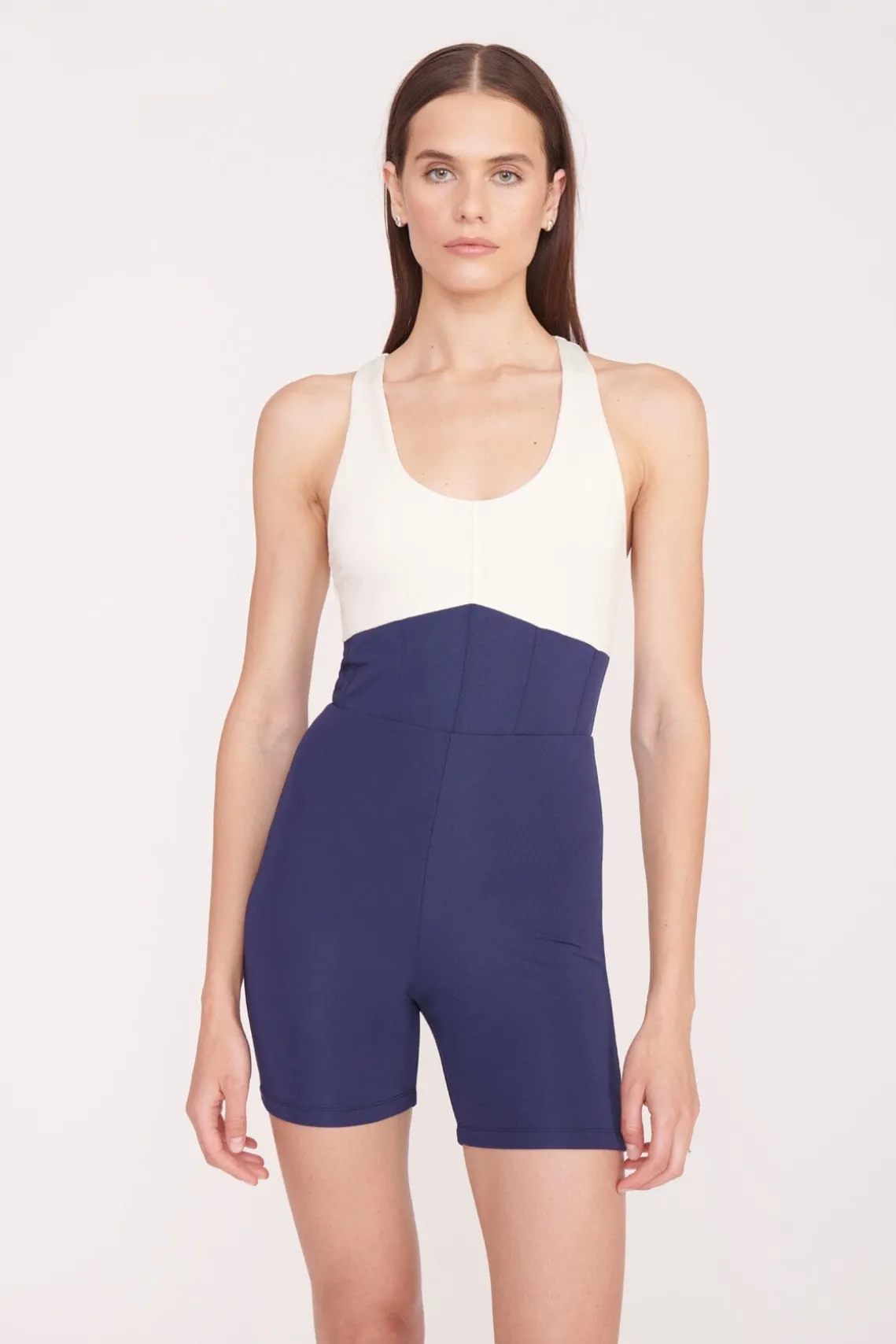 BOUNCE SHORT UNITARD NAVY IVORY