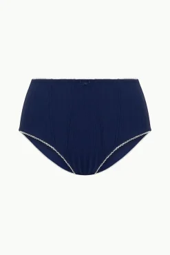 BRENTON HIGH RISE BIKINI BOTTOM NAVY WHITE
