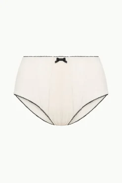 BRENTON HIGH RISE BIKINI BOTTOM IVORY BLACK