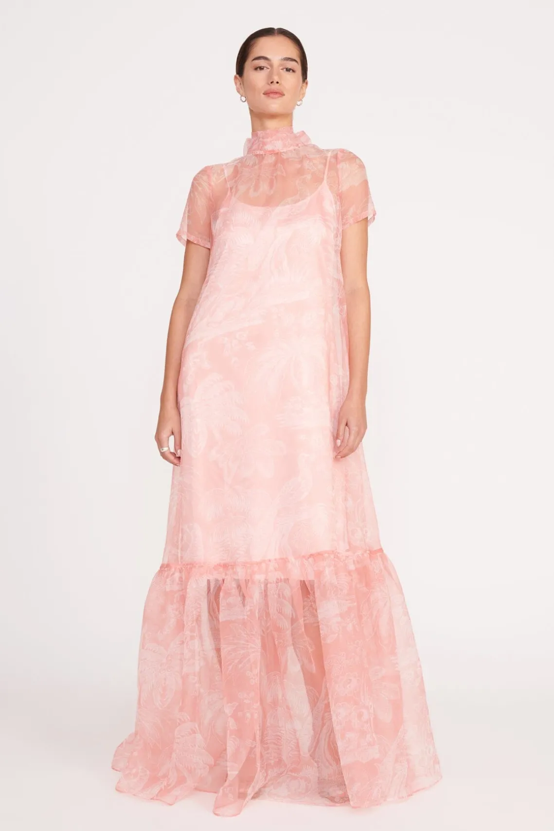 CALLUNA DRESS CHERRY BLOSSOM IVORY TOILE