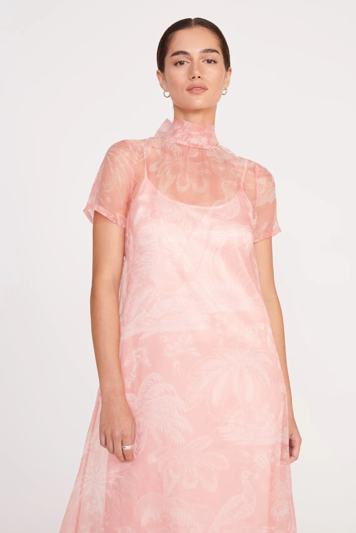 CALLUNA DRESS CHERRY BLOSSOM IVORY TOILE
