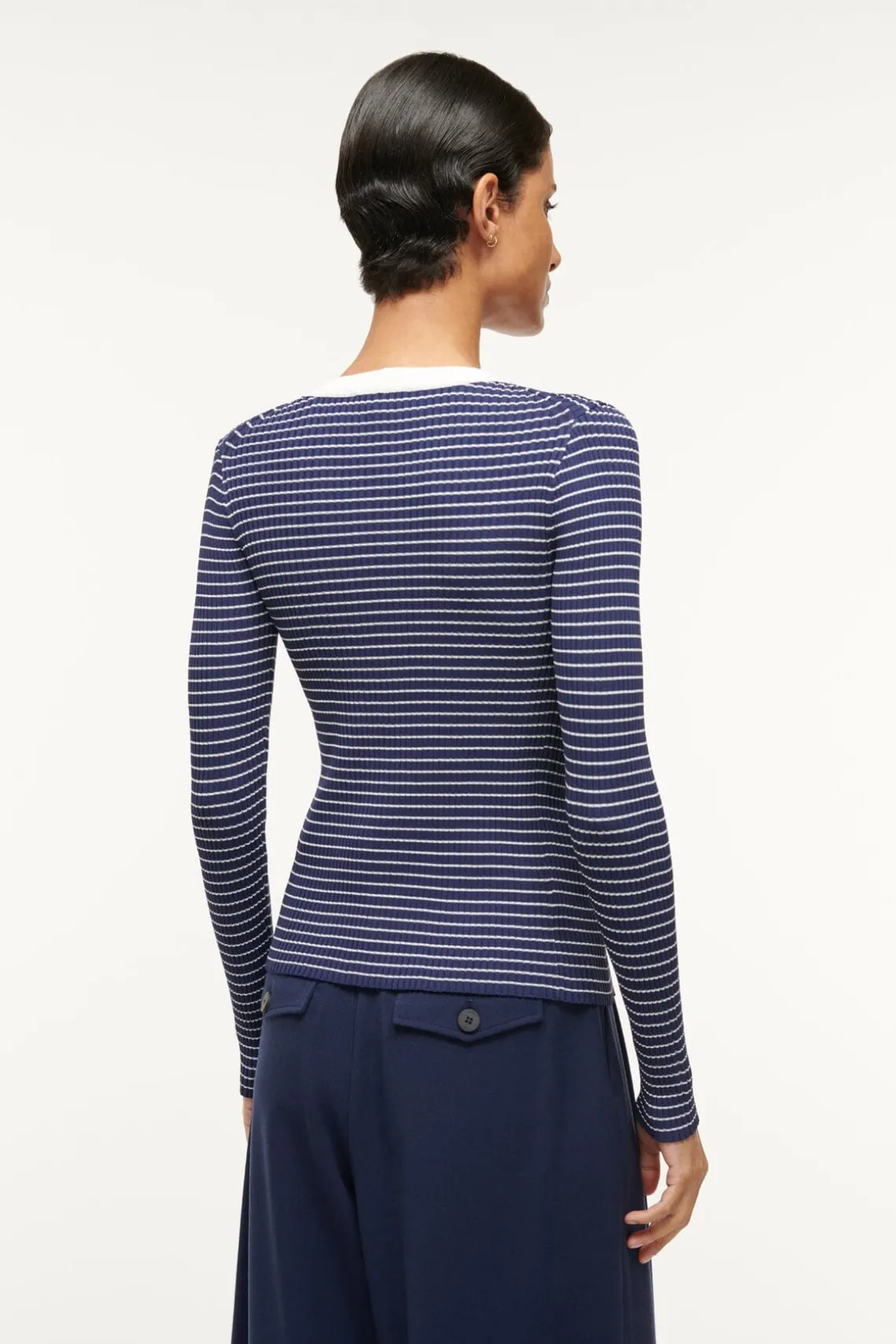 CARGO SWEATER NAVY MICRO STRIPE