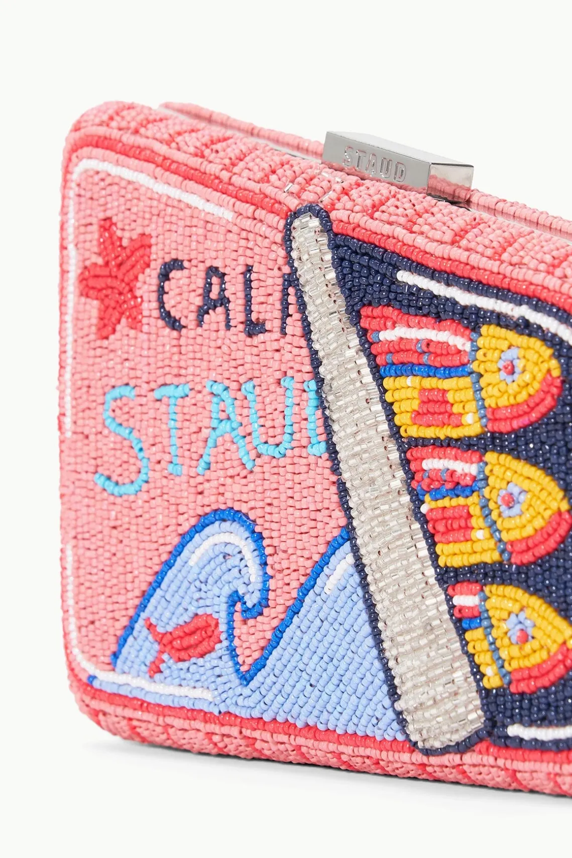 CARMELLA BEADED CLUTCH STAUDINES PINK