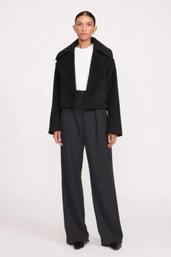 CARVER CROPPED COAT BLACK