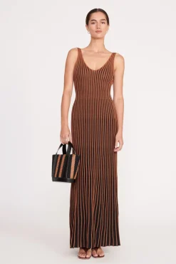 CLARETTA DRESS TAN BLACK