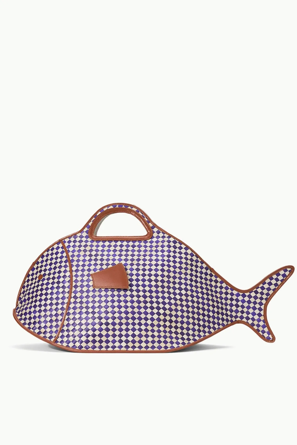 CLEO FISH BASKET TOTE COCONUT CHECK