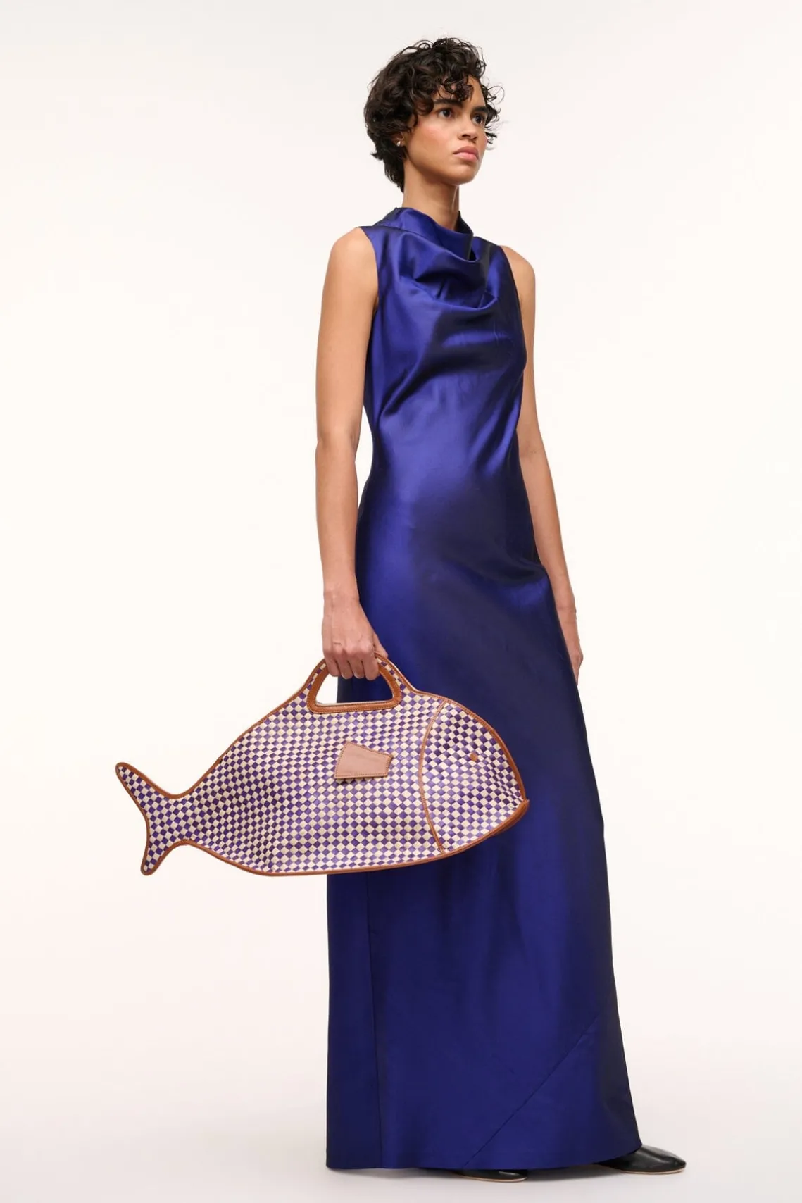 CLEO FISH BASKET TOTE COCONUT CHECK