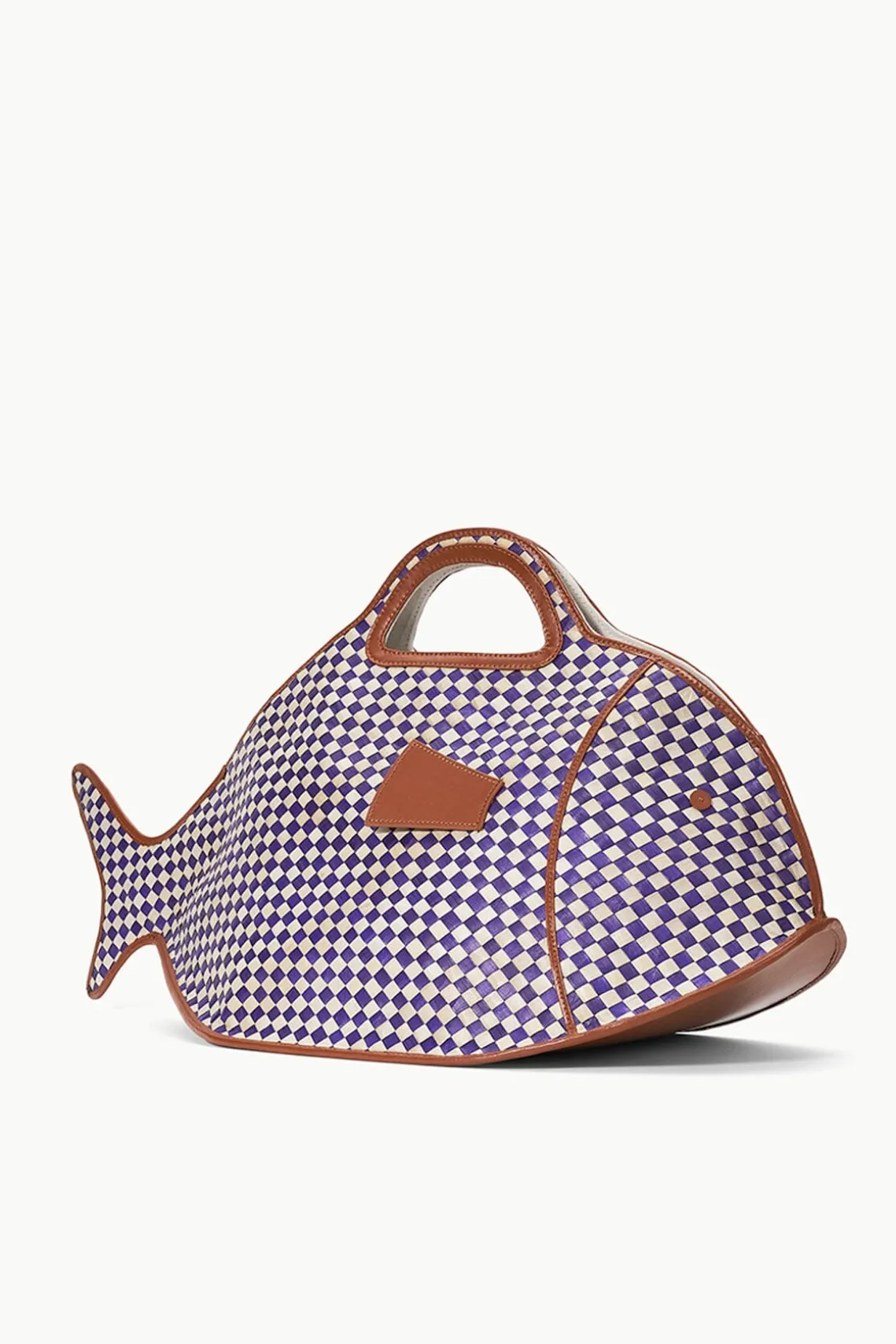 CLEO FISH BASKET TOTE COCONUT CHECK