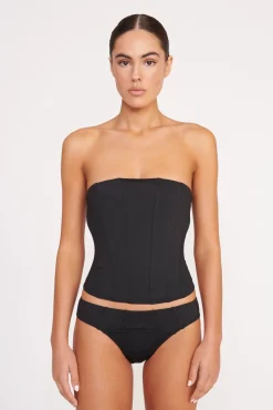 CORSAGE BIKINI BOTTOM  BLACK