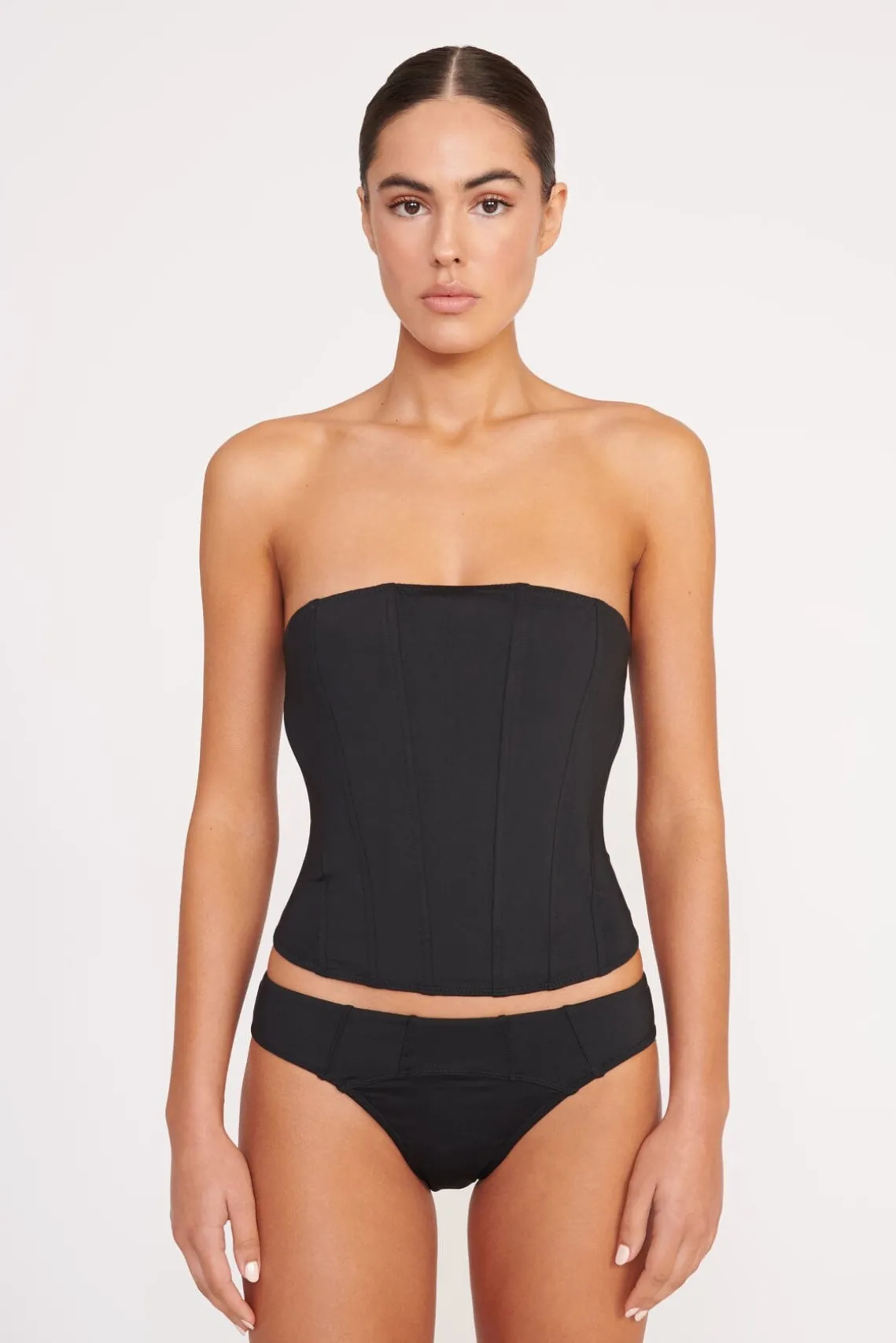 CORSAGE BIKINI BOTTOM BLACK