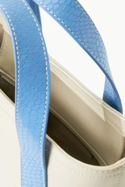 CUSTOM MONOGRAM ALLORA MINI TOTE CREAM STAUD BLUE