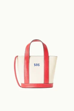 CUSTOM MONOGRAM ALLORA MINI TOTE CREAM RED ROSE