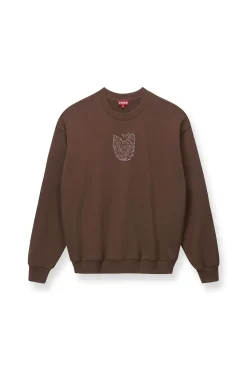 CUSTOM STAUD x C.BONZ OVERSIZED SWEATSHIRT  BROWN