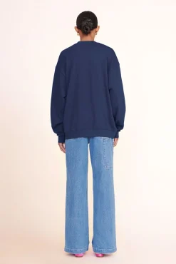 CUSTOM STAUD x C.BONZ OVERSIZED SWEATSHIRT  NAVY