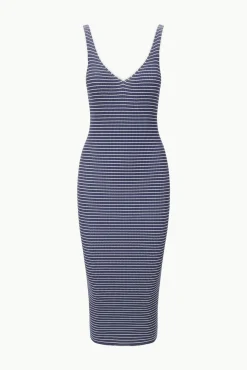 DANA DRESS NAVY MICRO STRIPE