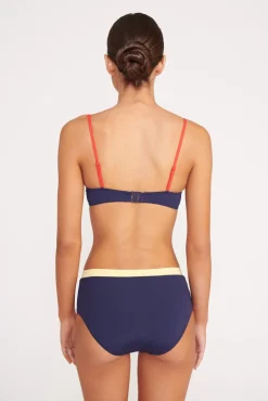 DEVON HIGH RISE BIKINI BOTTOM NAVY COLORBLOCK