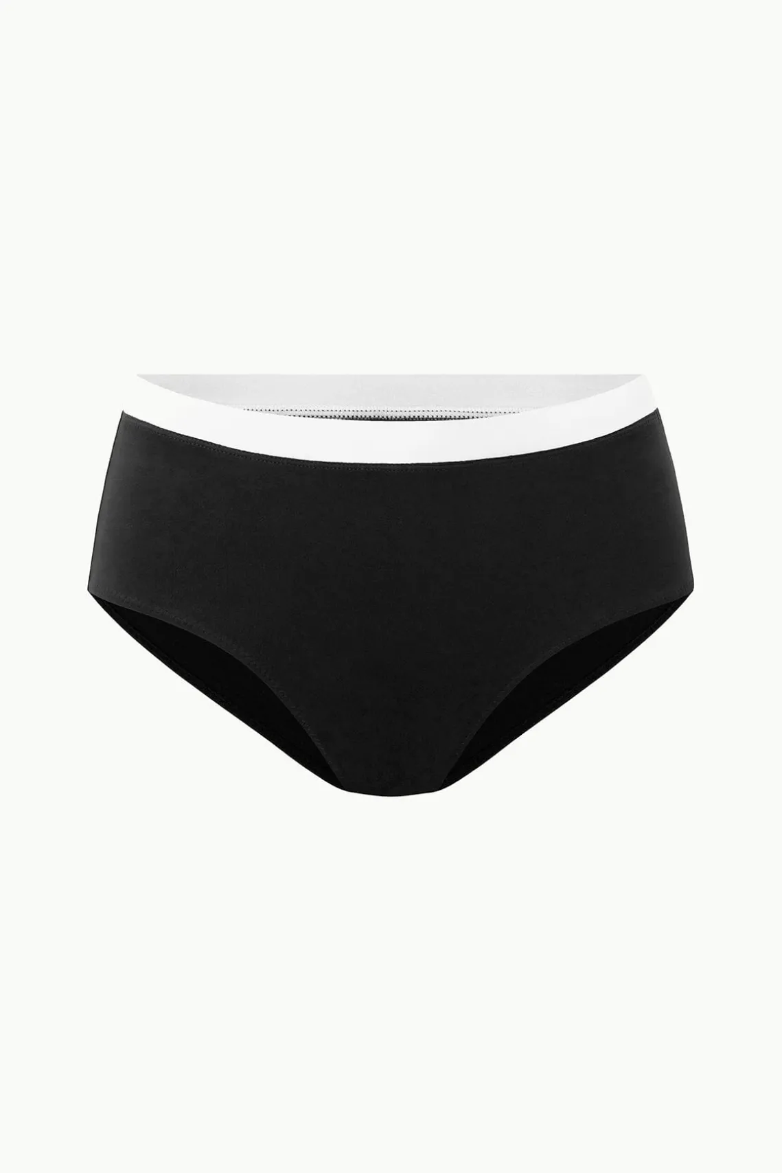DEVON HIGH RISE BIKINI BOTTOM BLACK WHITE