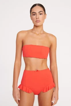 FLOURISH HIGH RISE BIKINI BOTTOM  RED ROSE