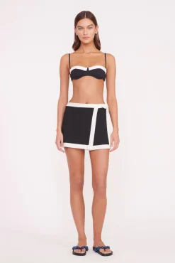 GRETCHEN COVERUP WRAP SKIRT BLACK WHITE