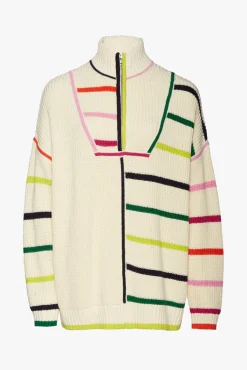 HAMPTON SWEATER  CREME RAINBOW MULTI