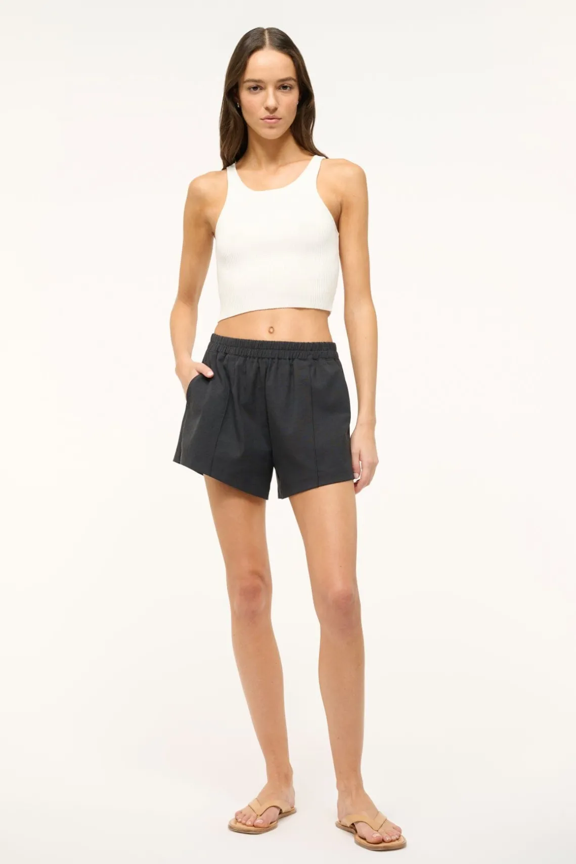 IBISCO CROPPED TANK WHITE
