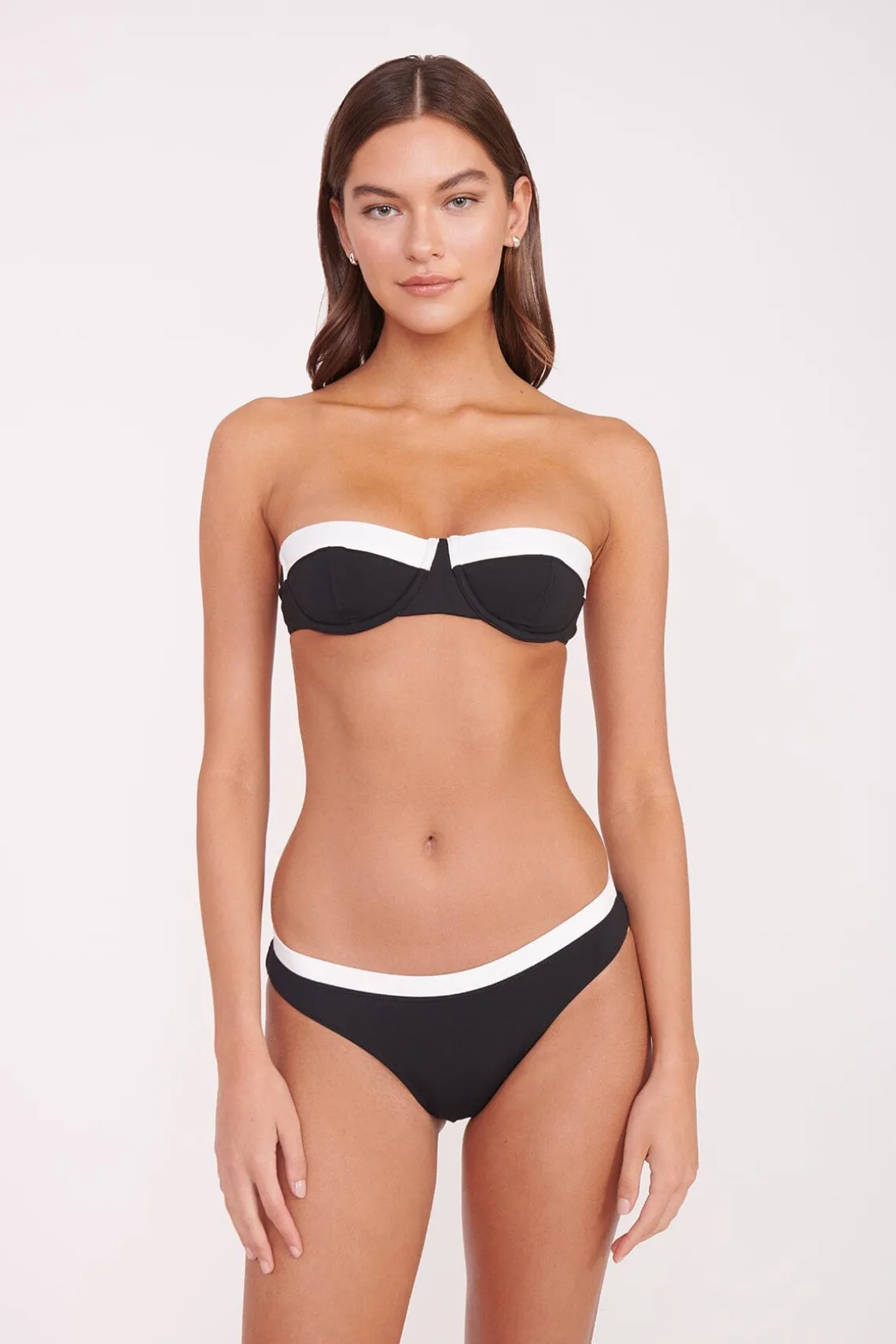 JO BALCONETTE BIKINI TOP BLACK WHITE