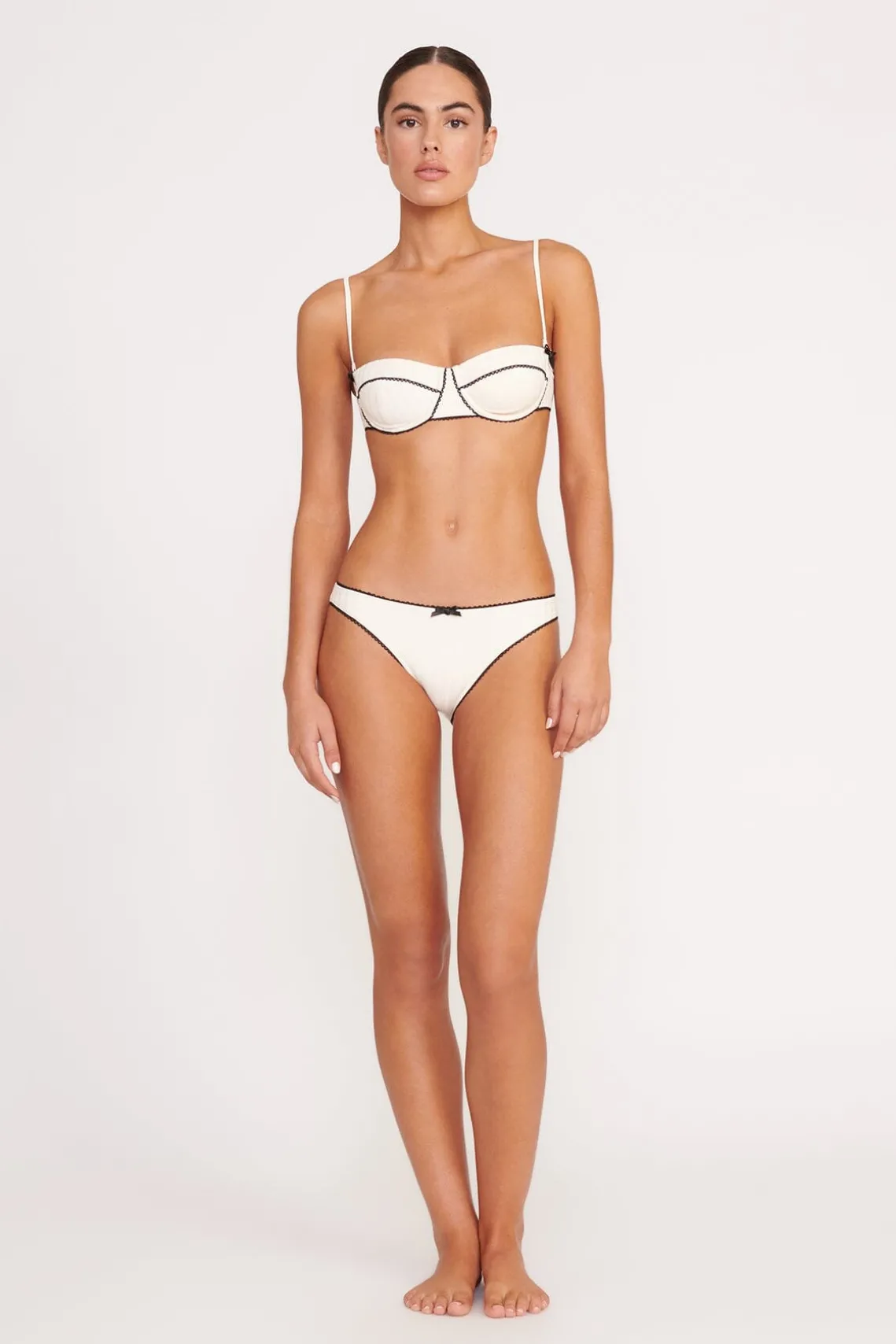 JO BALCONETTE BIKINI TOP IVORY BLACK