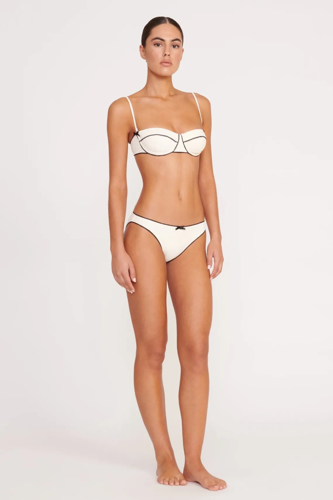 JO BALCONETTE BIKINI TOP IVORY BLACK