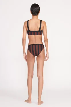 LIV BIKINI TOP BLACK TAN SEASHORE STRIPE