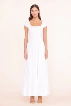 MAXI SHORT SLEEVE WELLS DRESS WHITE
