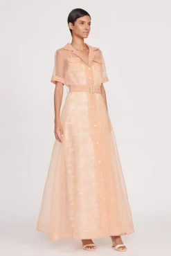 MILLIE DRESS  BEIGE IVORY TOILE