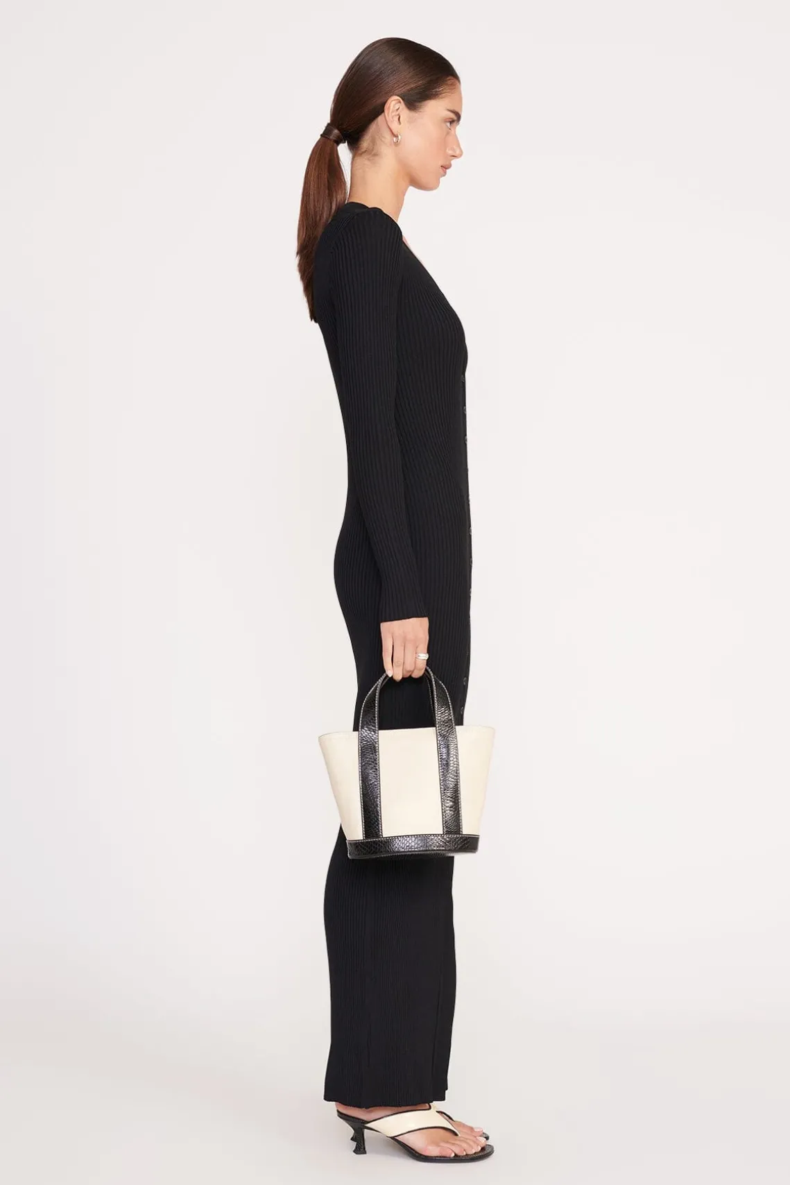 MINI ALLORA TOTE CREAM BLACK