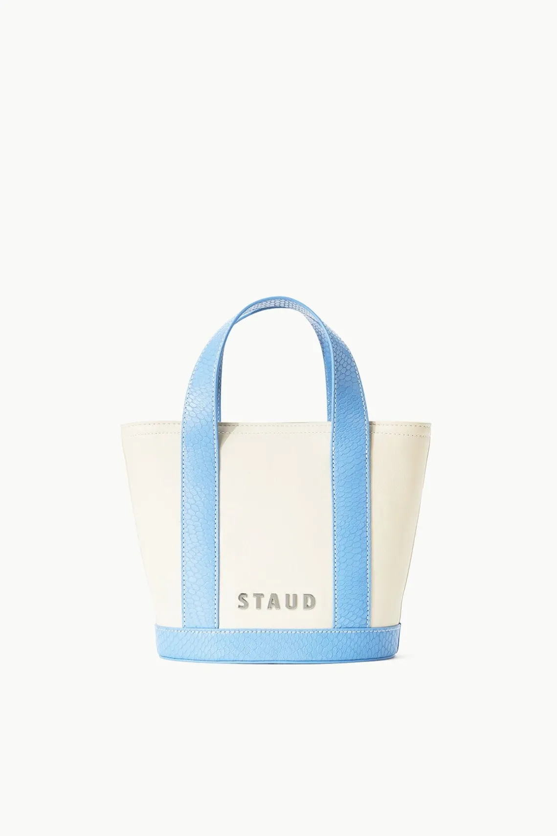 MINI ALLORA TOTE CREAM STAUD BLUE