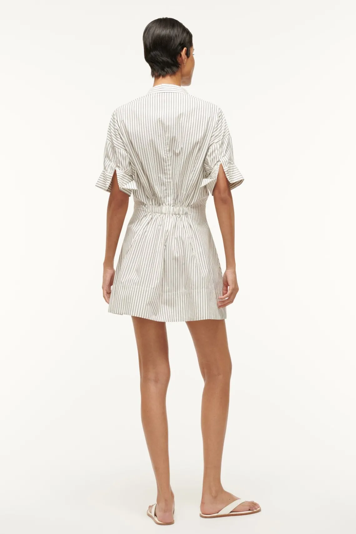 MINI LORENZA DRESS IVORY MICRO STRIPE