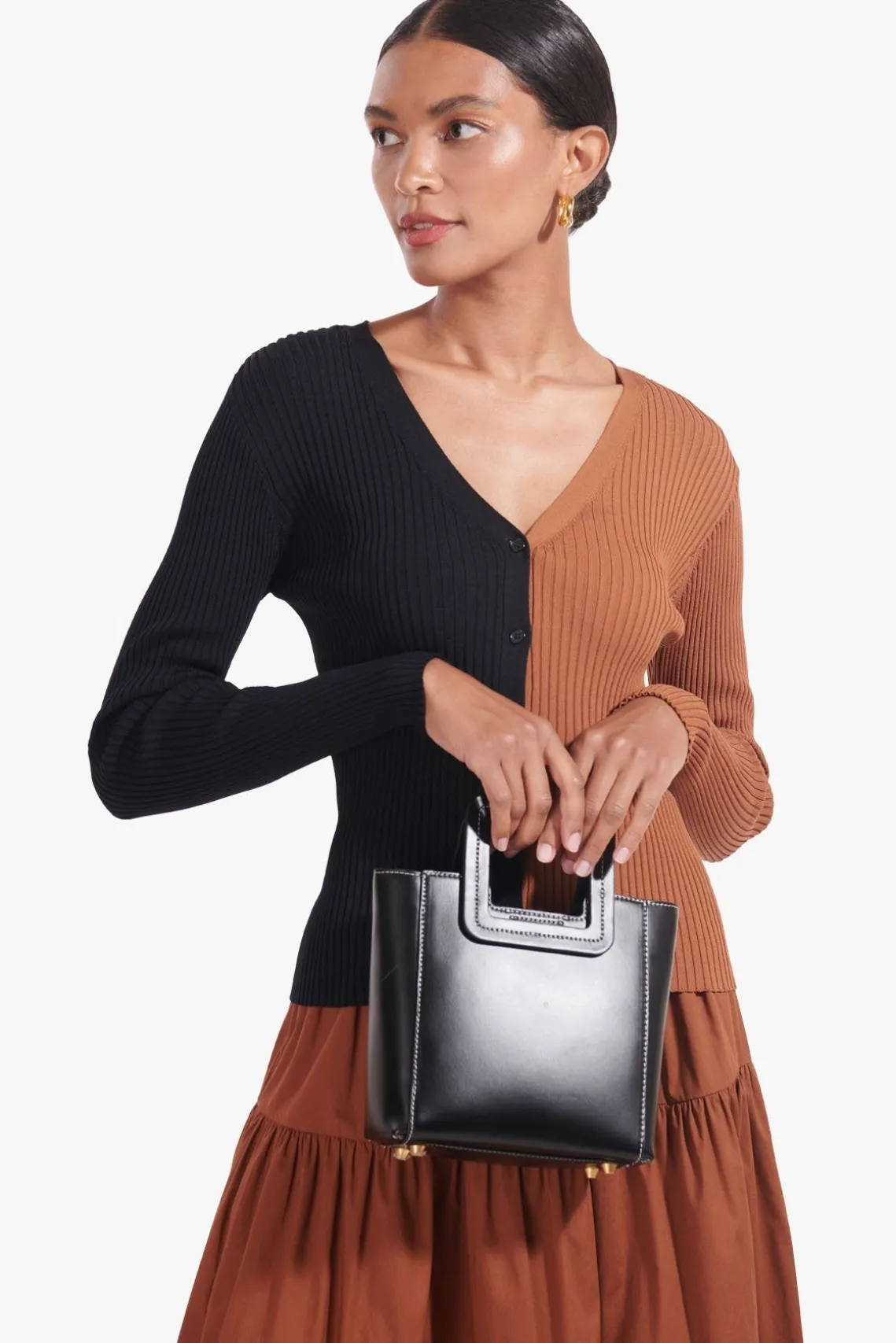 MINI SHIRLEY LEATHER BAG BLACK