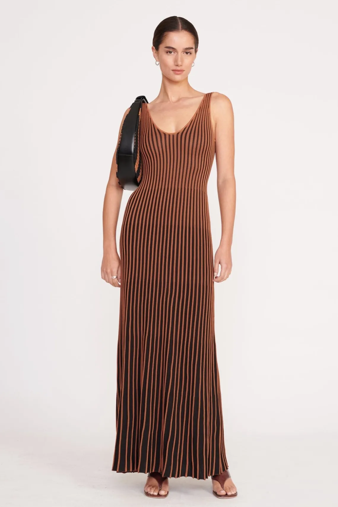MOON BAG BLACK TAN SEASHORE STRIPE
