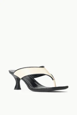 NATALIA THONG SANDAL CREAM BLACK