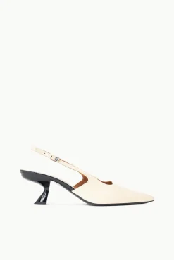 NEVE SLINGBACK HEEL CREAM BLACK