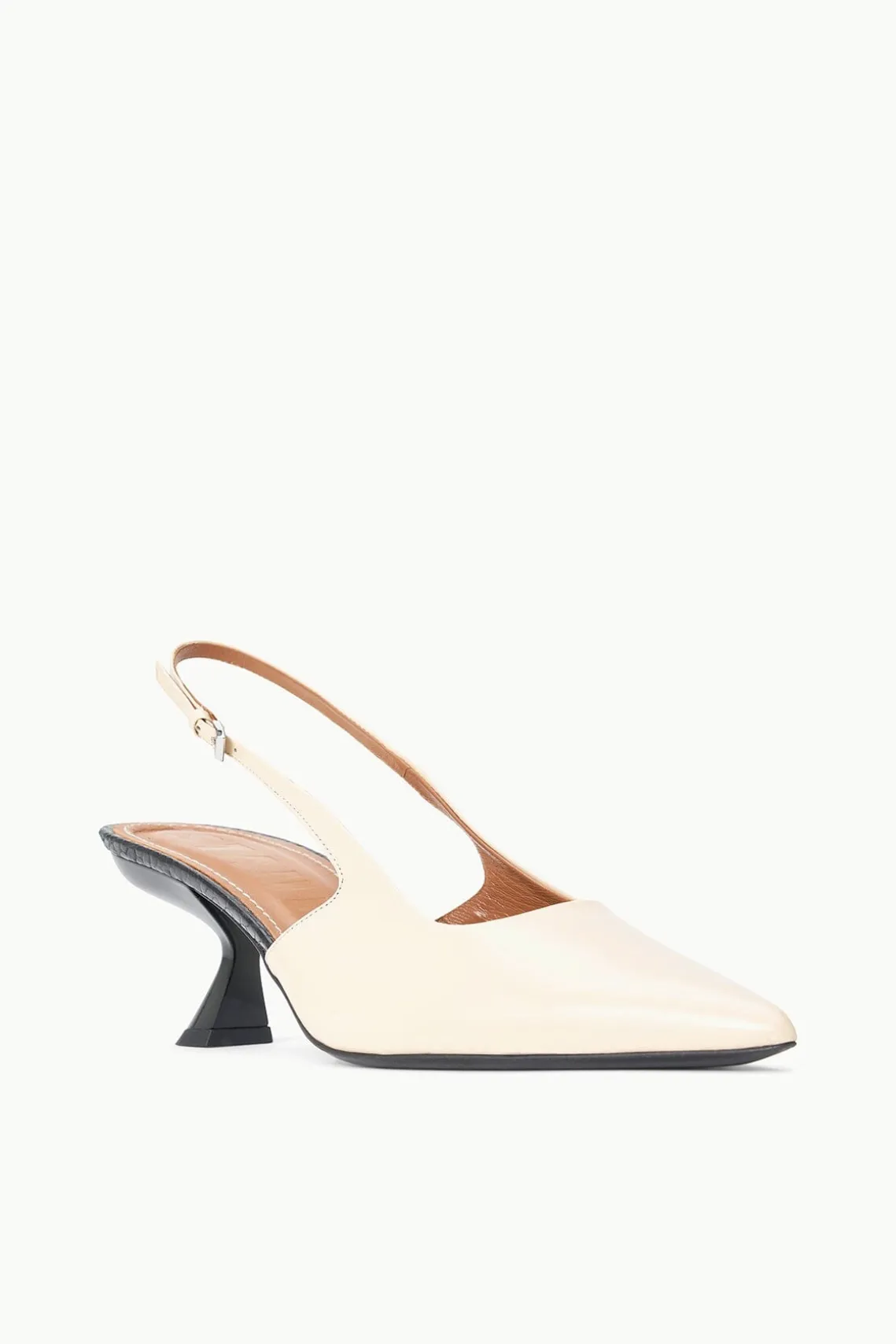 NEVE SLINGBACK HEEL CREAM BLACK