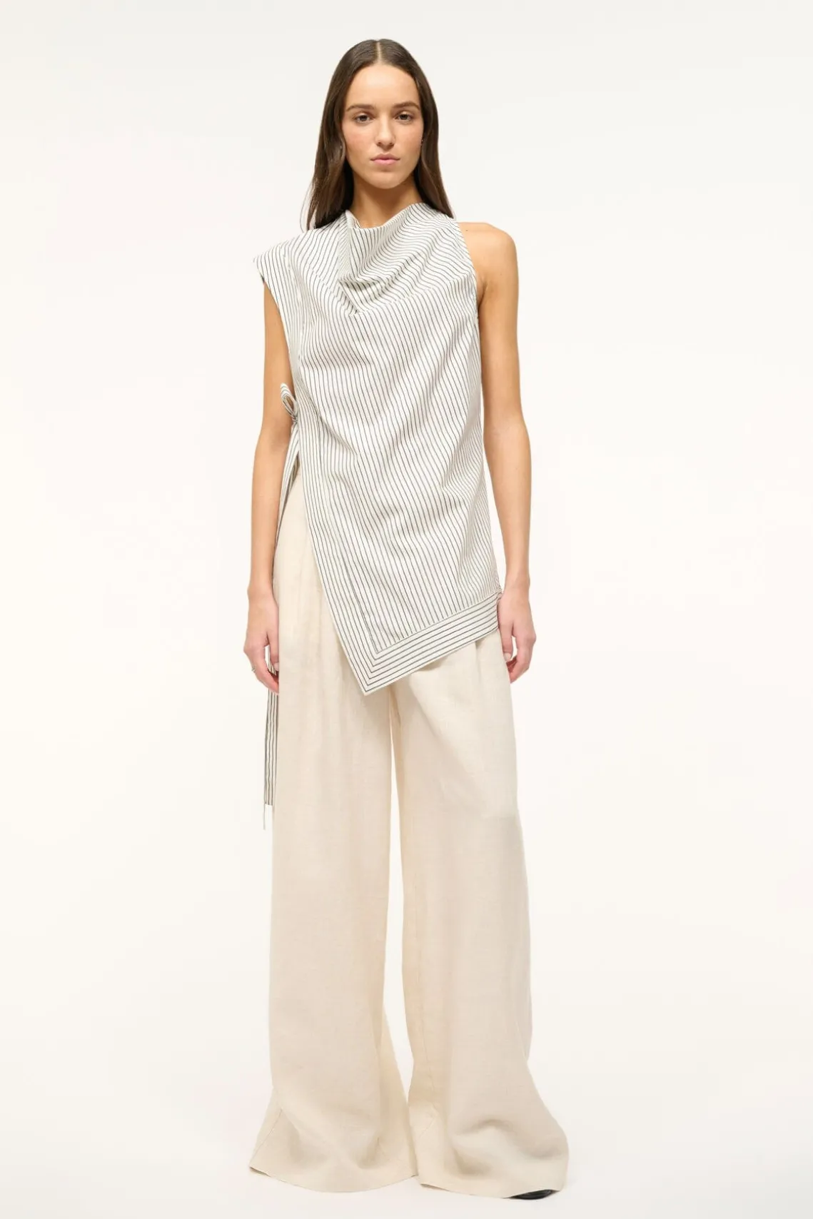 SAWYER TOP IVORY MICRO STRIPE