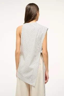 SAWYER TOP IVORY MICRO STRIPE